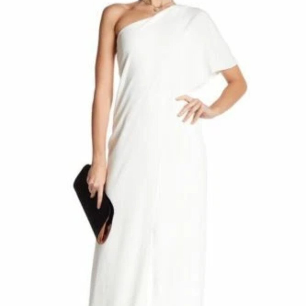 Alexia Admor Ivory One-Shoulder Jumpsuit-size 6